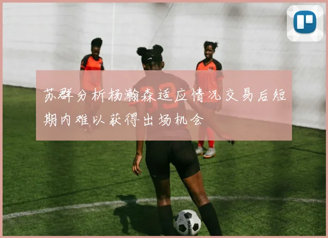 苏群分析杨瀚森适应情况交易后短期内难以获得出场机会
